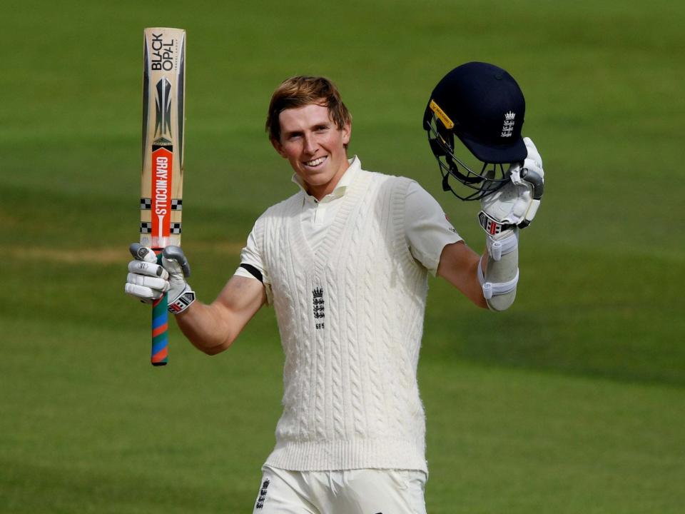 Zak Crawley celebrates his century: Reuters