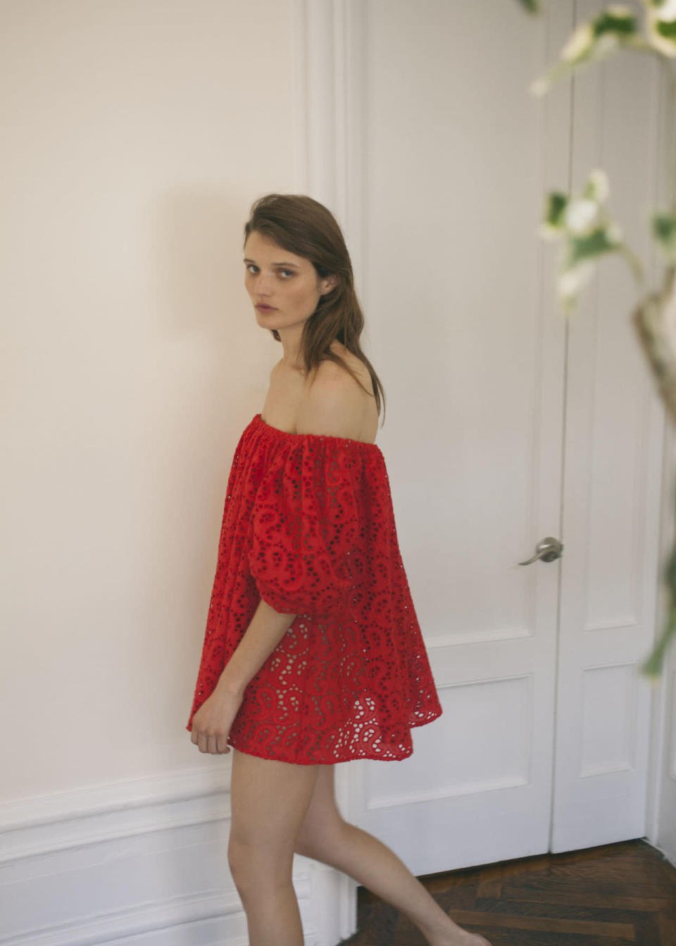 Short, off-the-shoulder dresses come in eyelet lace too. 