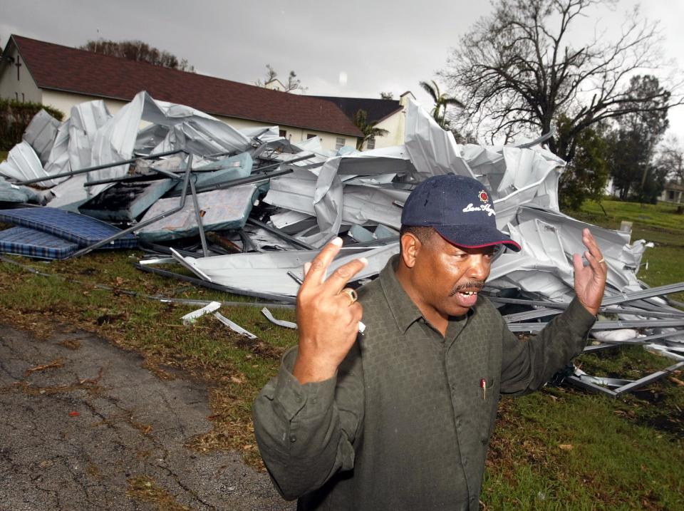 Belle Glade city manager Houston Tate in November 2005 talks about how his city has suffered after Hurricane Wilma.