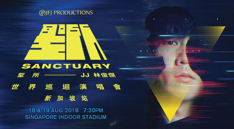 Poster for JJ Lin’s Singapore concerts during Sanctuary World Tour 2018. (Image: Unusual Entertainment)