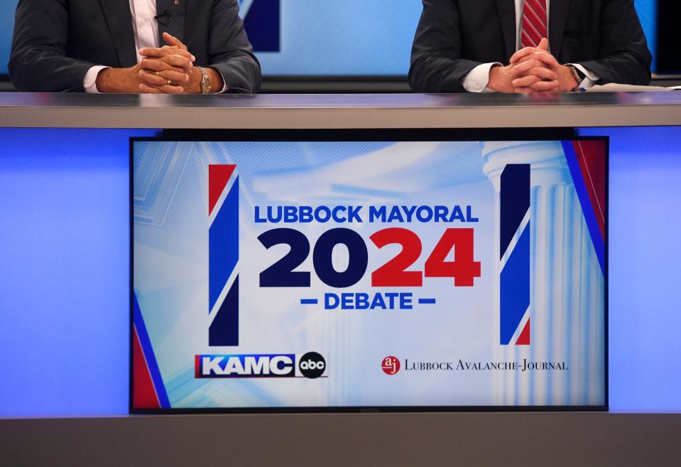 The Lubbock Avalanche-Journal and KAMC host a mayoral debate with candidates Steve Massengale and Mark McBrayer, Tuesday, May 21, 2024, in the KAMC studio.