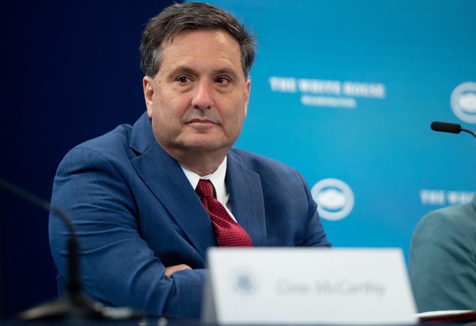 In this file photo taken on June 30, 2021, White House Chief of Staff Ron Klain attends a briefing on wildfires ahead of the wildfire season hosted by US President Joe Biden with cabinet members and government officials in the Eisenhower Executive Office Building in Washington, DC. (Photo by SAUL LOEB/AFP via Getty Images)