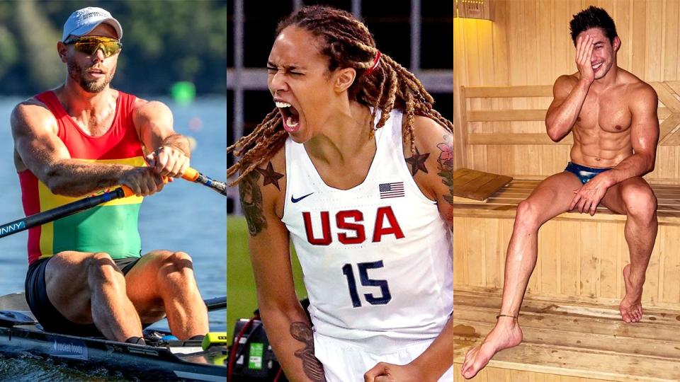 list Out queer gay lesbian lgbtq Olympians cheering Paris Summer Games Robbie Manson New Zealand Rowing Brittney Griner team USA Basketball Arthur Nory Brazil Gymnastics