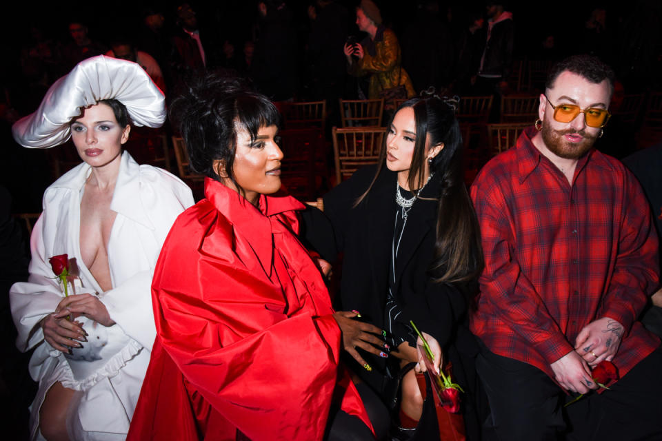 Julia Fox, Richie Shazam, Becky G, and Sam Smith at the Willy Chavarria Fall 2024 ready-to-wear show