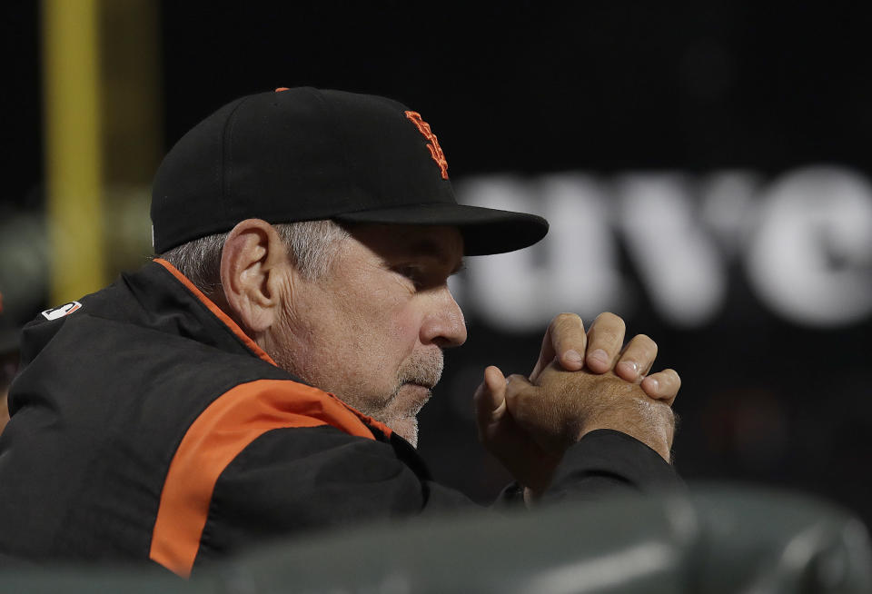 San Francisco Giants manager Bruce Bochy will manage his final games in 2019. (AP Photo/Jeff Chiu)