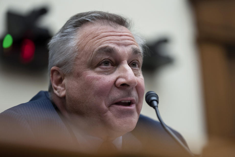 Crypto exchange FTX CEO John Ray, testifies before the House Financial Services Committee on the collapse of crypto exchange FTX, Tuesday, Dec. 13, 2022, on Capitol Hill in Washington. (AP Photo/Manuel Balce Ceneta)