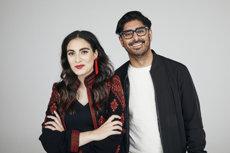 Arij Mikati and Kashif Shaikh of Pillars Fund pose for a portrait for the Blueprint for Muslim Inclusion Initiative at PMC Studios on June 4, 2021 in Los Angeles, California. - Credit: Michael Buckner for Variety