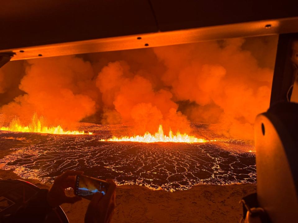 The volcanic eruption occurred at 10.17pm on Monday (Icelandic Coast Guard)