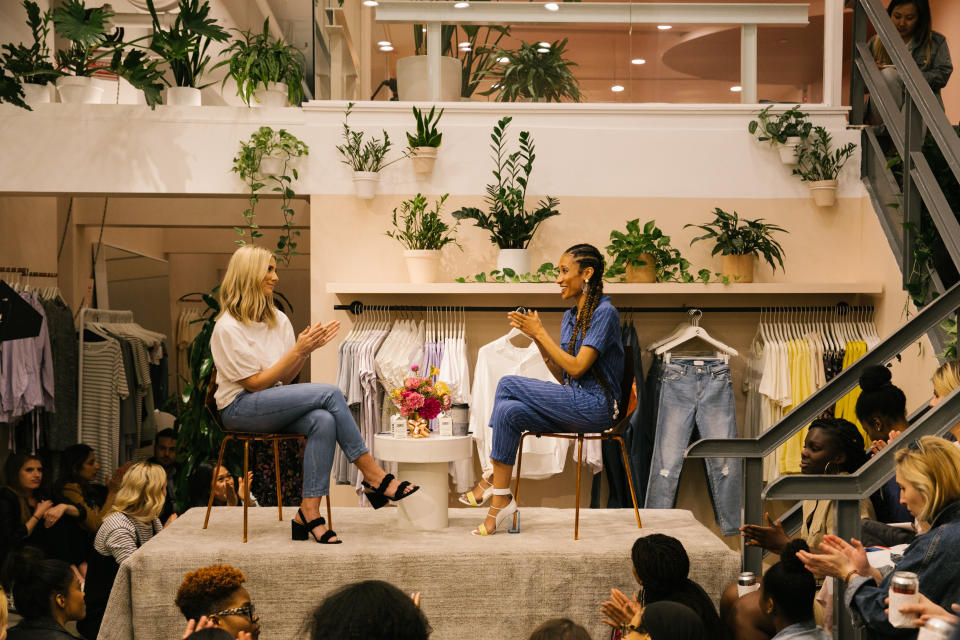 Elaine Welteroth in conversation with OKREAL founder Amy Woodside. (Photo: Courtesy of Sara Powell)