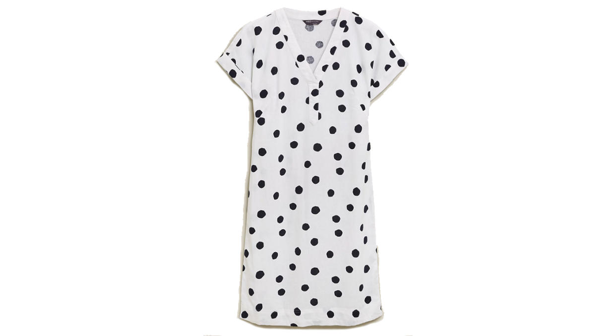 Linen Polka Dot Shift Dress