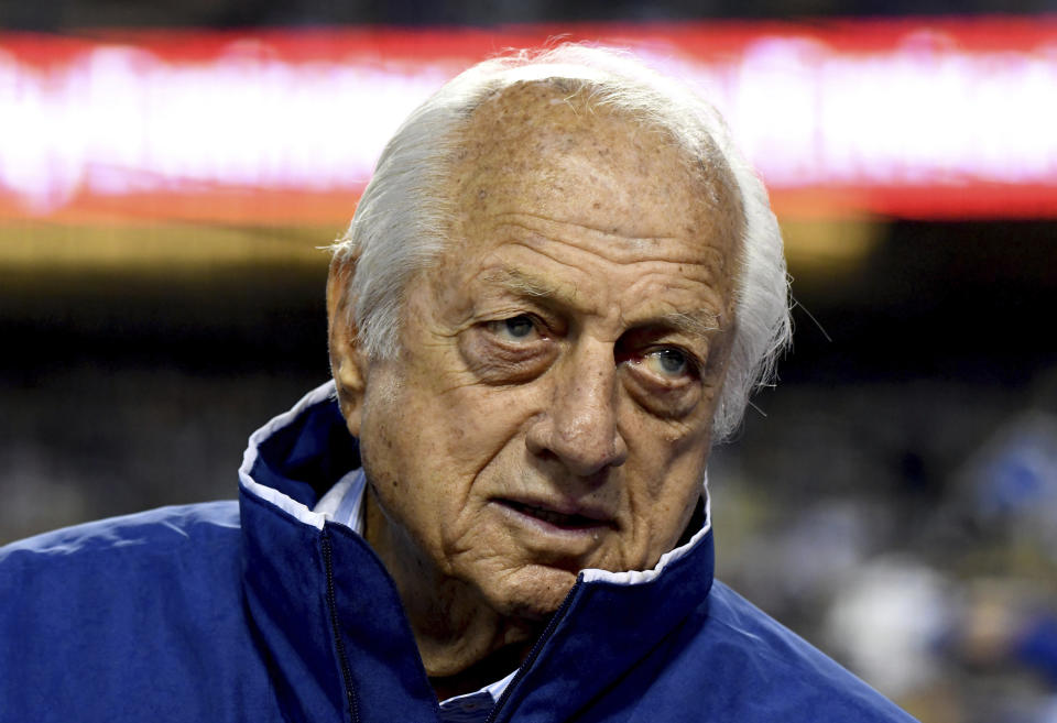 Hall of Fame and former Los Angeles Dodgers manager Tommy Lasorda passed away at the age of 93. Former Los Angeles Dodgers manager Tommy Lasorda during a Major League Baseball game against the Arizona Diamondbacks at Dodger Stadium on Tuesday, May 8, 2018 in Los Angeles. (Keith Birmingham/The Orange County Register via AP)