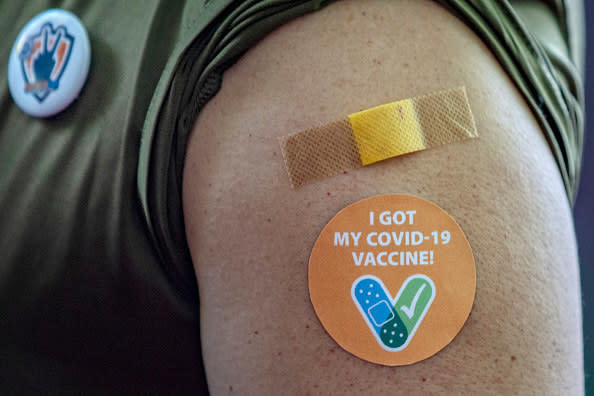 An "I got my covid-19 vaccine" sticker