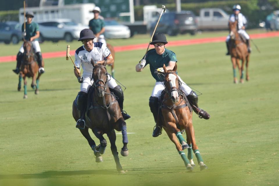 Prince Harry competes in his polo match at the Santa Barbara Polo Club in Santa Barbara on May 22, 2022. - Credit: GP/Mega