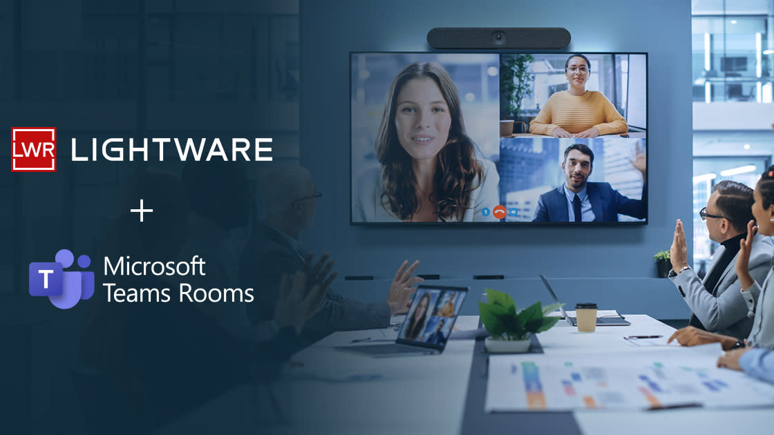  The enhance Microsoft Teams and Lightware solution in action in a conference room. . 