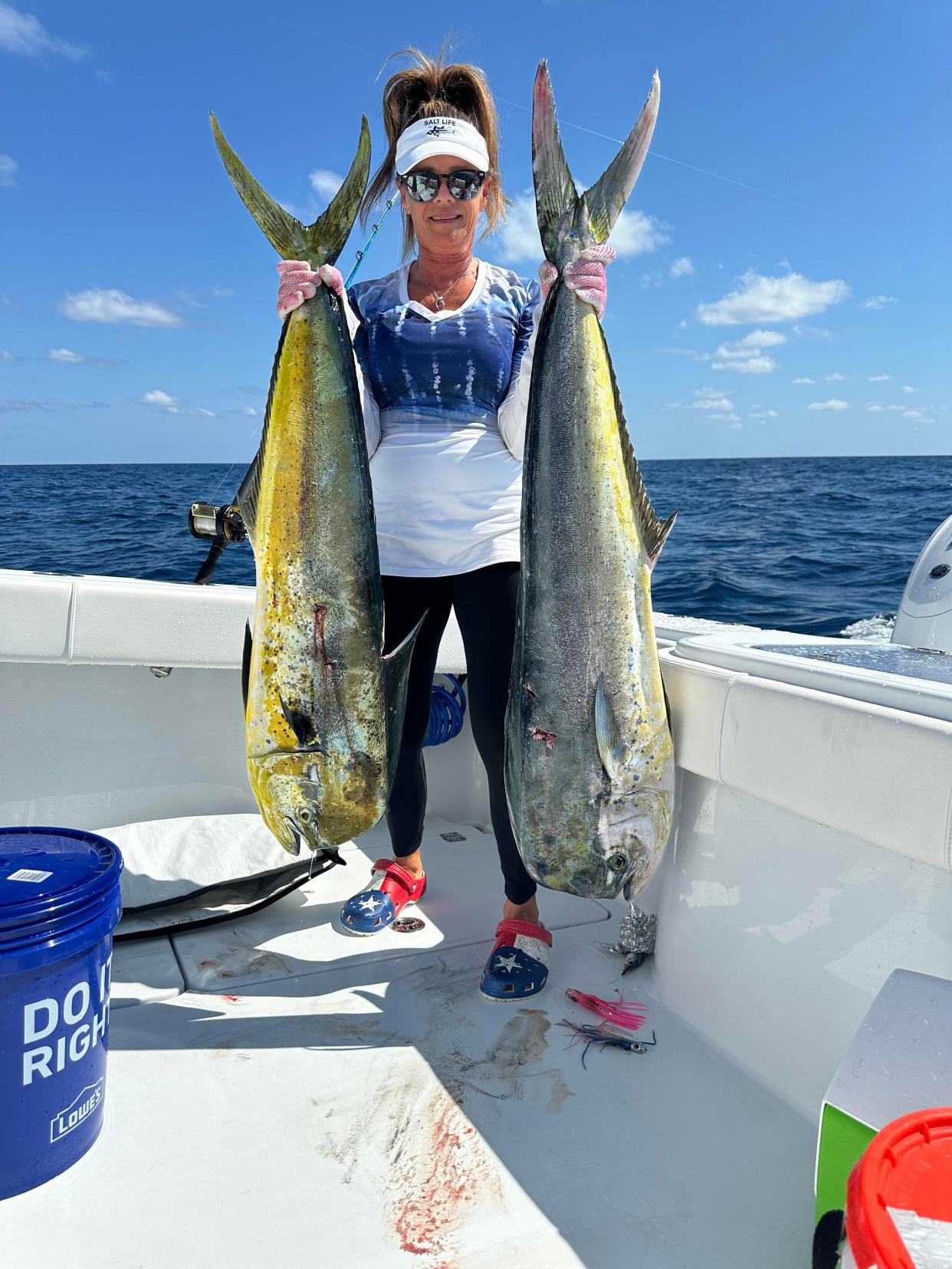 Rosa Fox of Stuart caught her personal best dolphin while trolling ballyhoo April 26, 2024 in 90 feet of water northeast of the St. Lucie Inlet.