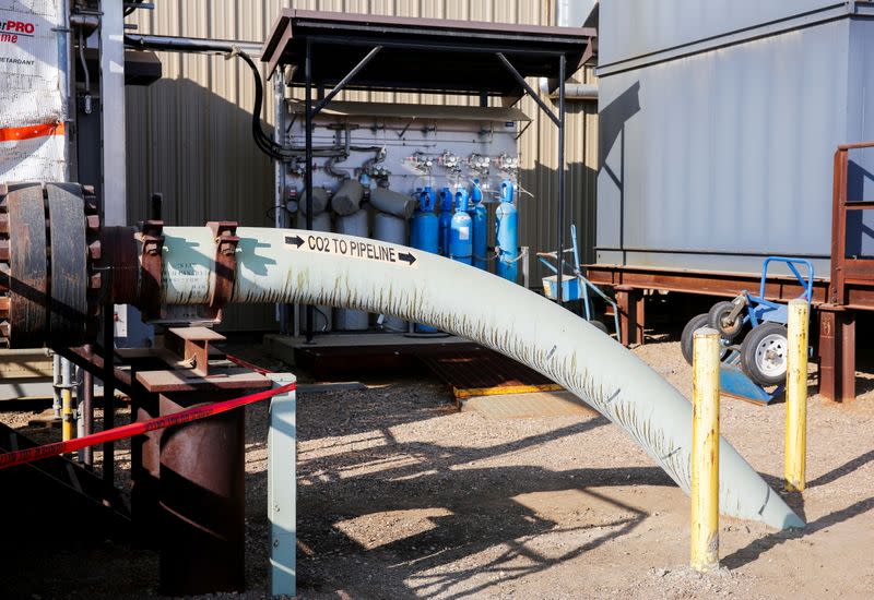 FILE PHOTO: Pipes run through Shell's new Quest Carbon Capture and Storage (CCS) facility in Fort Saskatchewan