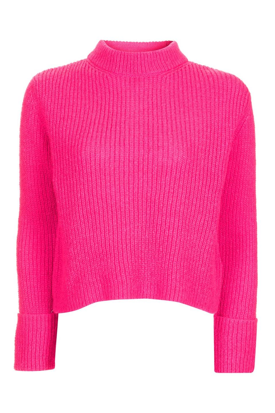 Petite Loft Turnback Cuff Knitted Jumper