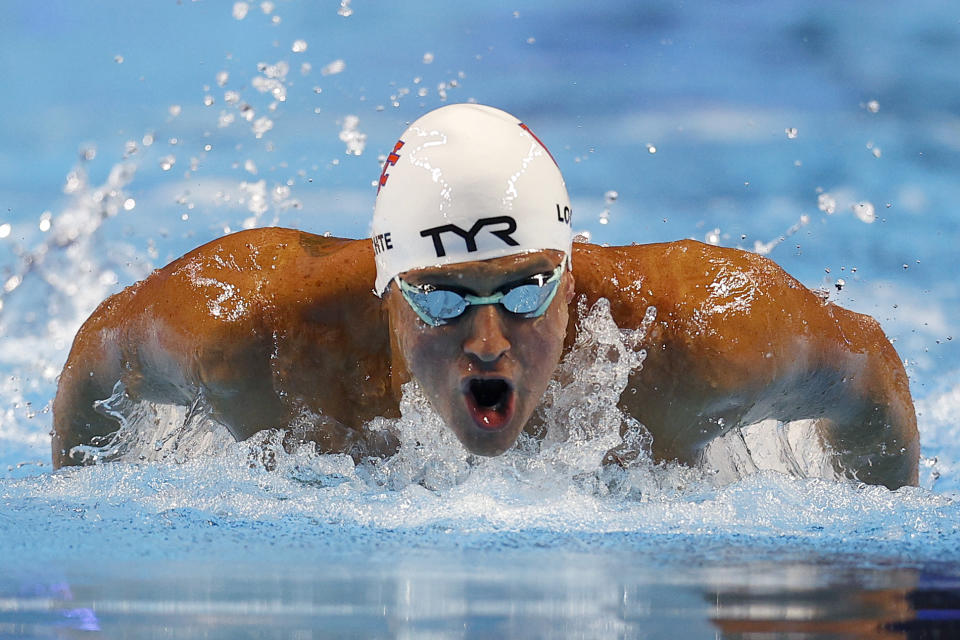 OMAHA, NEBRASKA - JUNE 17: Ryan Lochte of the United States competes in a preliminary heat for the Men’s 200m individual medley during Day Five of the 2021 U.S. Olympic Team Swimming Trials at CHI Health Center on June 17, 2021 in Omaha, Nebraska. (Photo by Maddie Meyer/Getty Images)