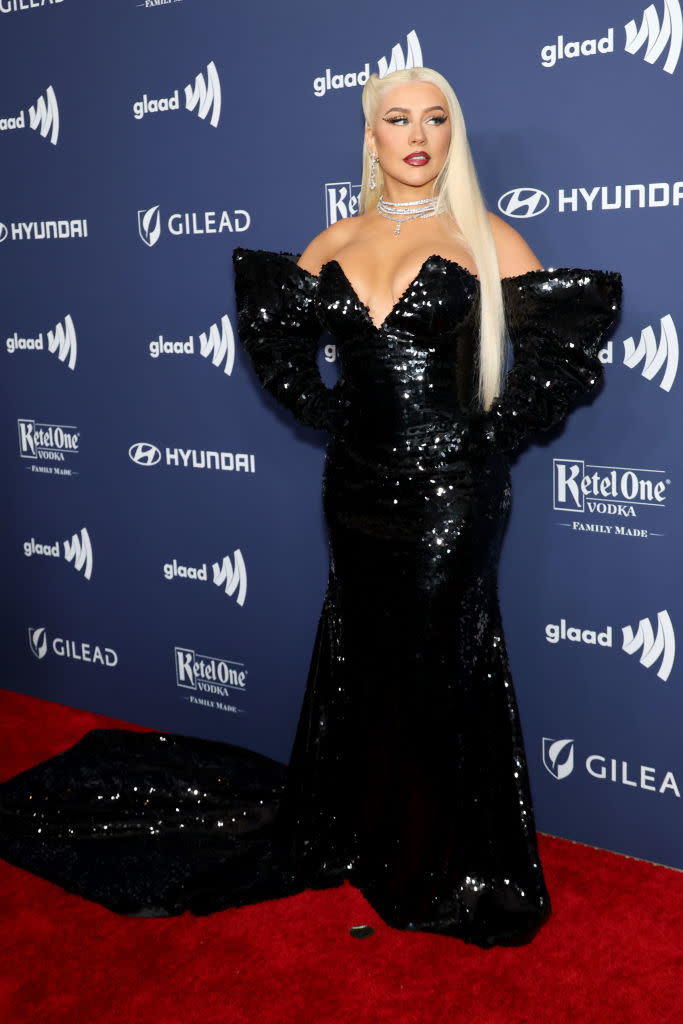 BEVERLY HILLS, CALIFORNIA - MARCH 30: Christina Aguilera attends the 34th Annual GLAAD Media Awards at The Beverly Hilton on March 30, 2023 in Beverly Hills, California. (Photo by Monica Schipper/Getty Images)