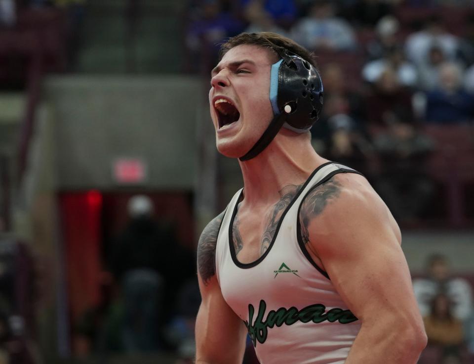 Coffman senior Seth Shumate won the Division I state title at 190 pounds March 13 at Ohio State. It was the third state championship for Shumate, who went 170-5 in his high school career.