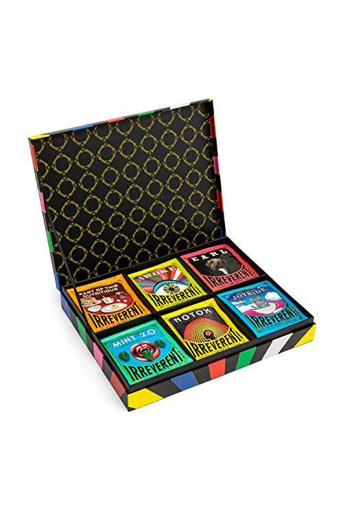 <p><strong>Irreverent Tea</strong></p><p>amazon.com</p><p><strong>$29.95</strong></p><p>Between the vibrant packaging with witty copy and aromatic flavors, Irreverent Tea's tea sampler is anything but boring. </p>