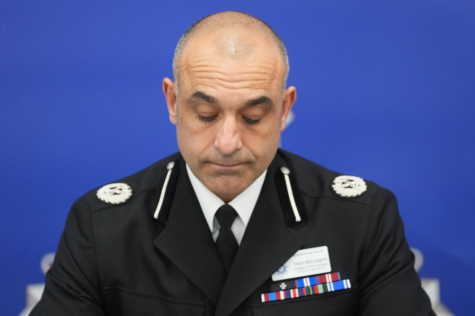 Assistant Chief Constable Thom McLoughlin speaks at a press conference on Thursday. (PA)