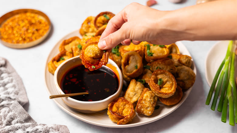 fried wontons on plate   