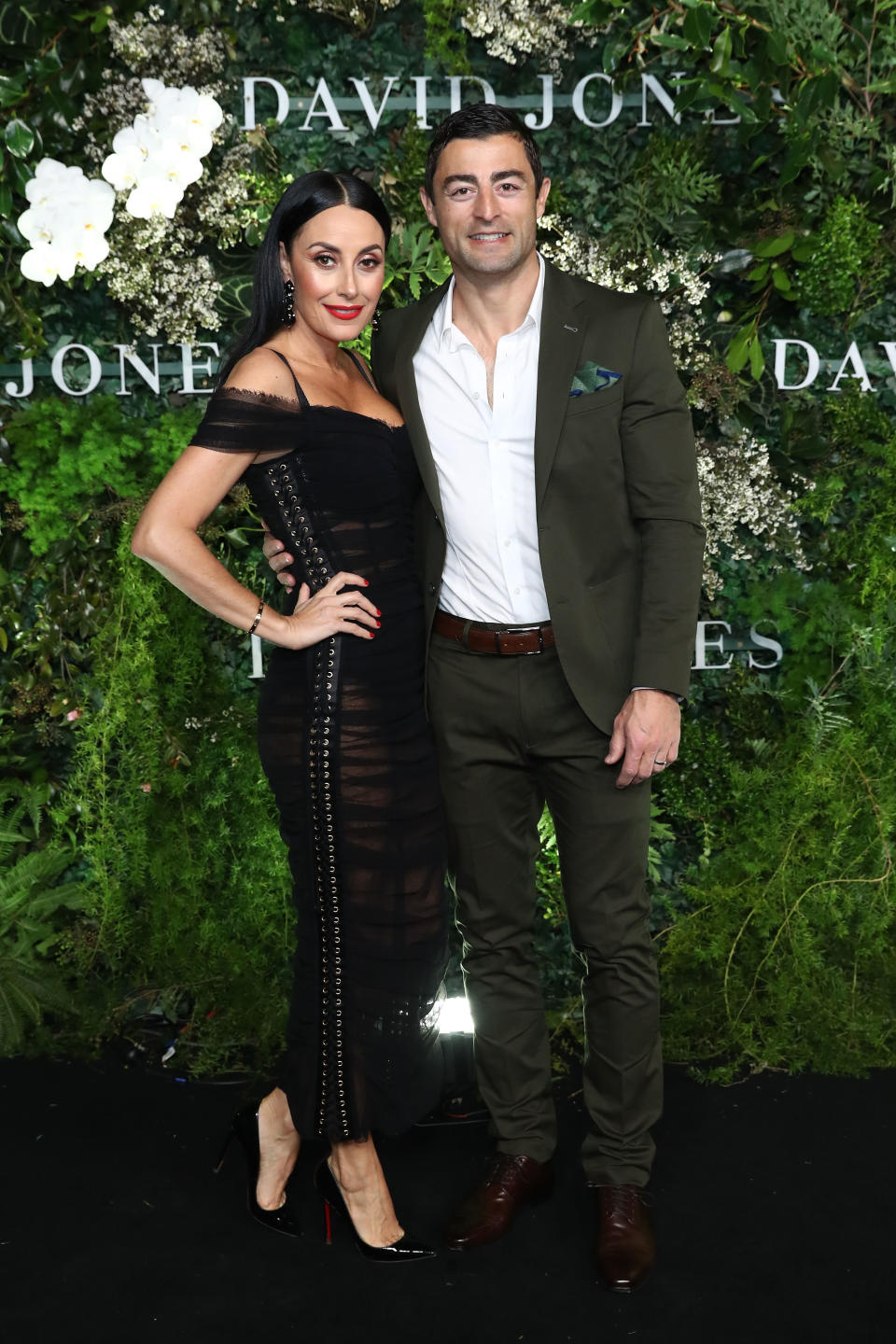 <p>Terry Biviano and Anthony Minichiello looked picture perfect as the loved-up couple posed on the black carpet. Photo: Getty Images </p>