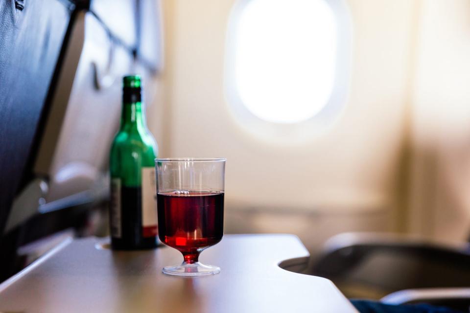 Wine on a flight