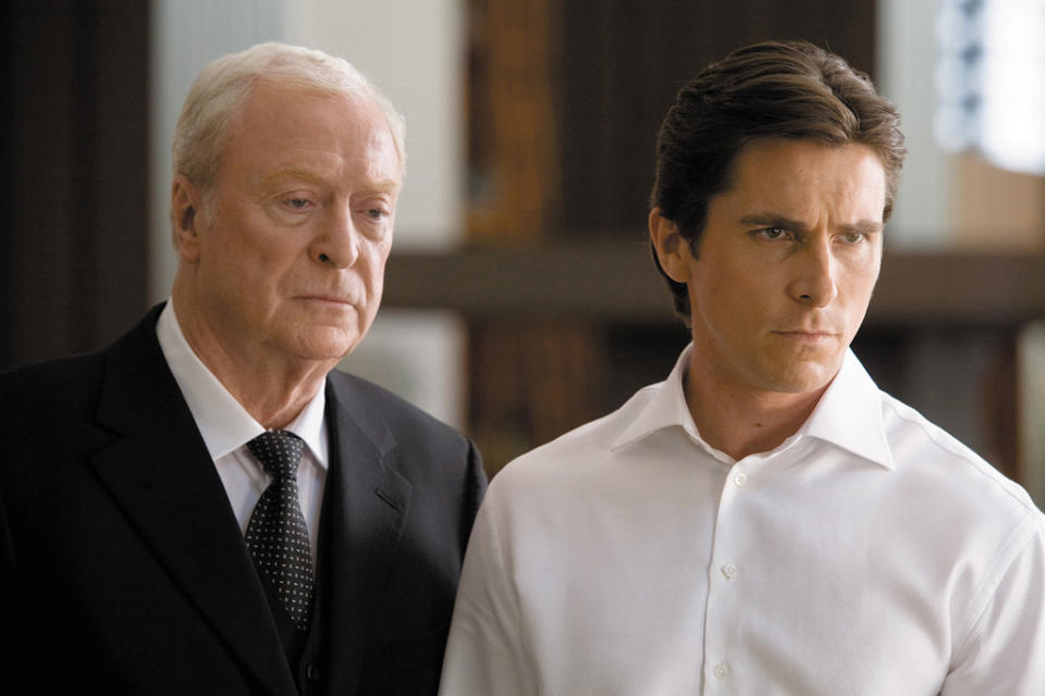 The Dark Knight Production Stills 2008 Michael Caine Christian Bale