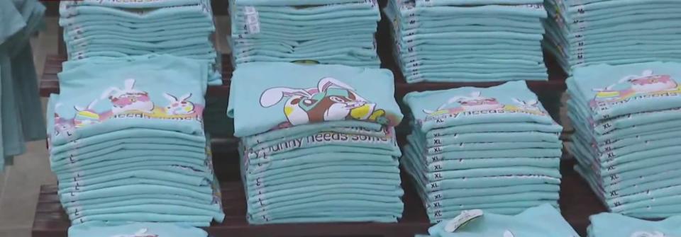 Easter shirts for sale at Buc-ee's Colorado