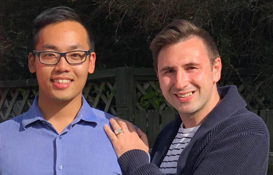 Jerome Pacquing (left) and Ryan Curran will not have access subsidised IVF as the rebate is not available to same-sex couples in New Zealand. Source: Almost Dad’s Ryan & Jerome / Facebook