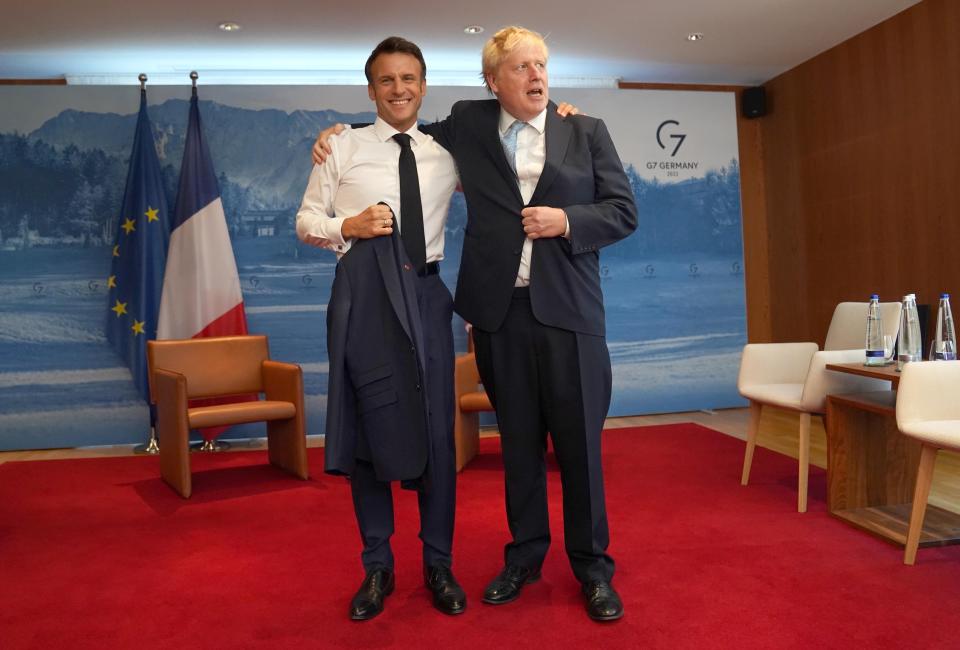 Prime Minister Boris Johnson with Emmanuel Macron (Stefan Rousseau/PA) (PA Wire)