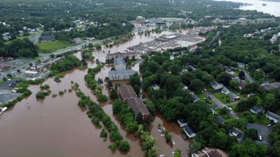 Extensive flooding covers an area of Bedford, Nova Scotia, on Saturday. - Tyler Ford/Handout/Reuters