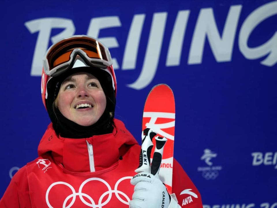 Canada's Chloé Dufour-Lapointe competes in the women's moguls qualifying event 2022 Winter Olympics.  (Francisco Seco/The Associated Press - image credit)