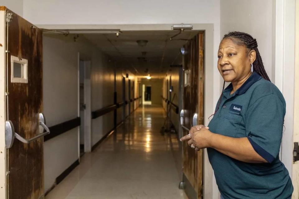 Joann Wilson gives a tour of the former Patients’ Choice Medical Center of Humphreys County in Belzoni, on Nov. 17, 2023.