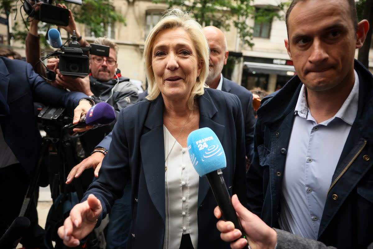 Marine Le Pen is president of National Rally in the lower house of the French parliament (AP)