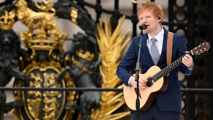 Ed Sheeran performed at the Platinum Jubilee pageant on Sunday. <span class="copyright">Leon Neal</span>