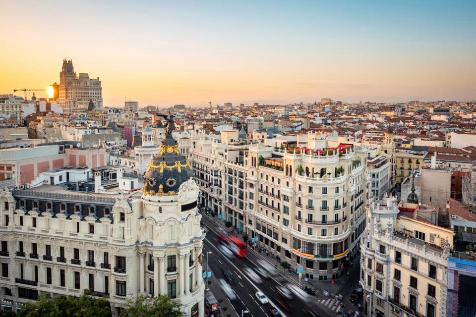 Gran Via extends for almost a mile from Calle de Alcala to Plaza de Espana (Getty Images/iStockphoto)
