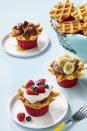 <p>Top a classic cupcake with a waffle slice for the perfect post-brunch treat.</p><p><strong><a href="https://www.womansday.com/food-recipes/food-drinks/recipes/a57925/wafflecakes-recipe/" rel="nofollow noopener" target="_blank" data-ylk="slk:Get the recipe.;elm:context_link;itc:0;sec:content-canvas" class="link ">Get the recipe.</a></strong></p>