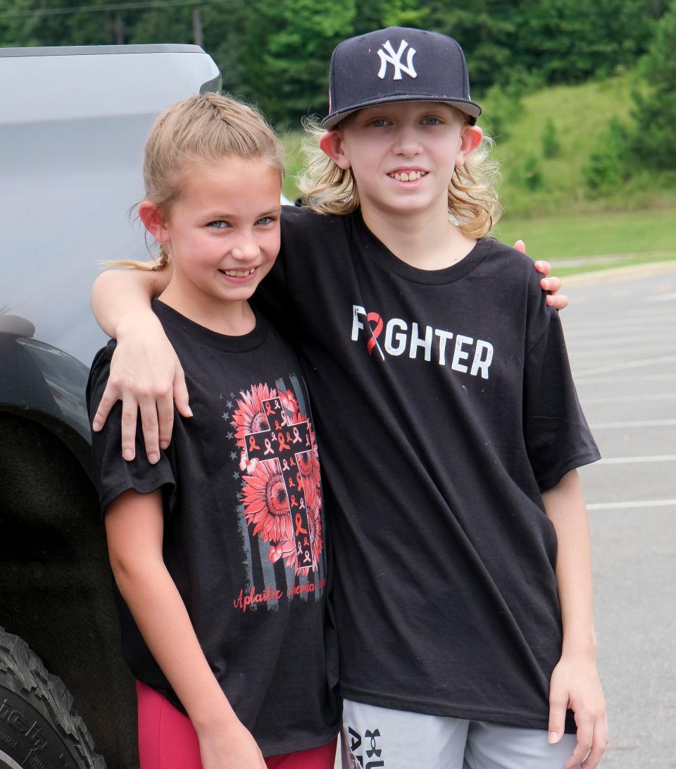 Sipsey Valley Middle School honors Paisley Milligan and her brother Shelton with a parade on the first day of school Wednesday, Aug. 9, 2023. Paisley is donating bone marrow to Shelton to help him battle Aplastic Anemia. Paisley is in the fifth grade while Shelton is in the seventh grade.