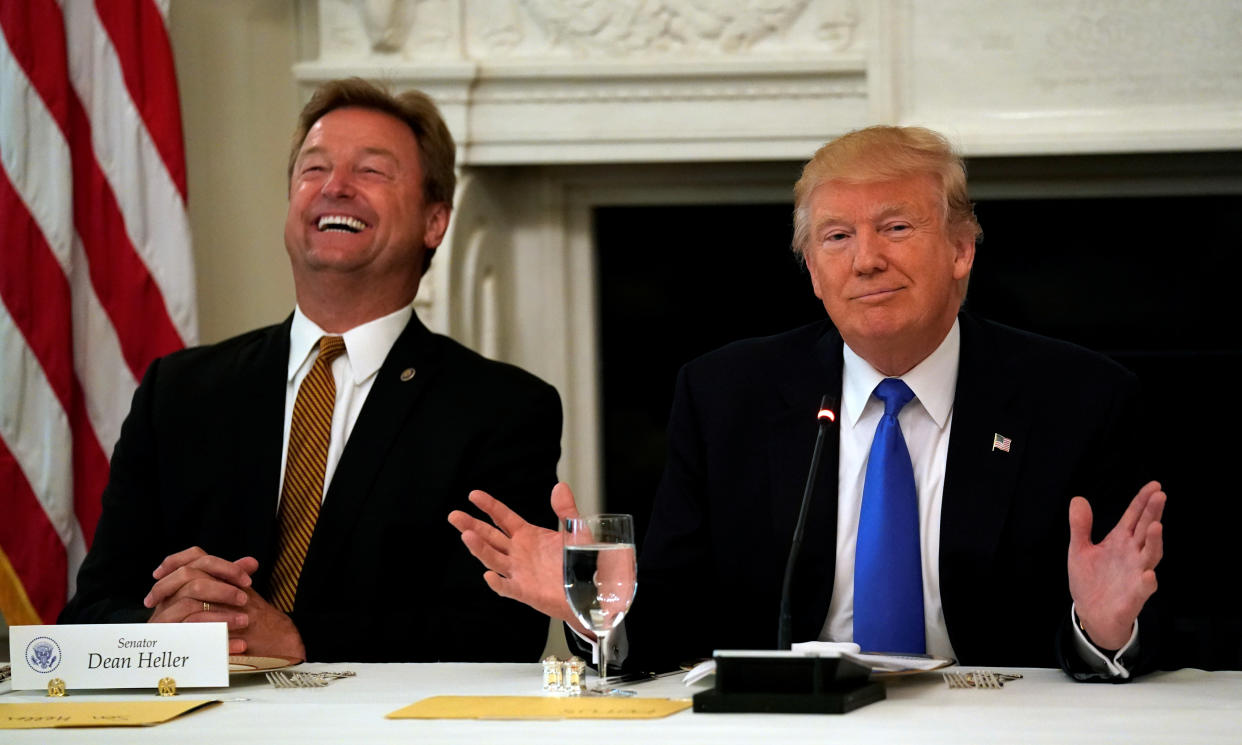 Sen. Dean Heller with Donald Trump