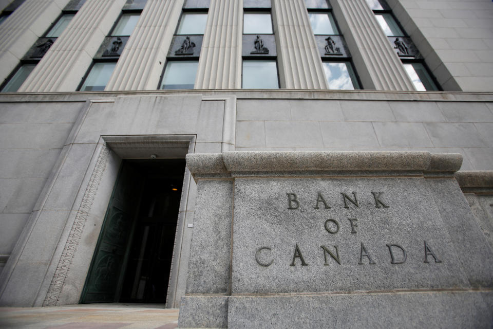 FILE PHOTO: A sign is pictured outside the Bank of Canada building in Ottawa, Ontario, Canada, May 23, 2017. REUTERS/Chris Wattie