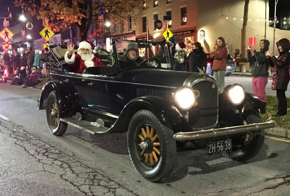 In this file photo, Santa Claus comes to Canandaigua in style as part of the Illuminate Canandaigua parade.