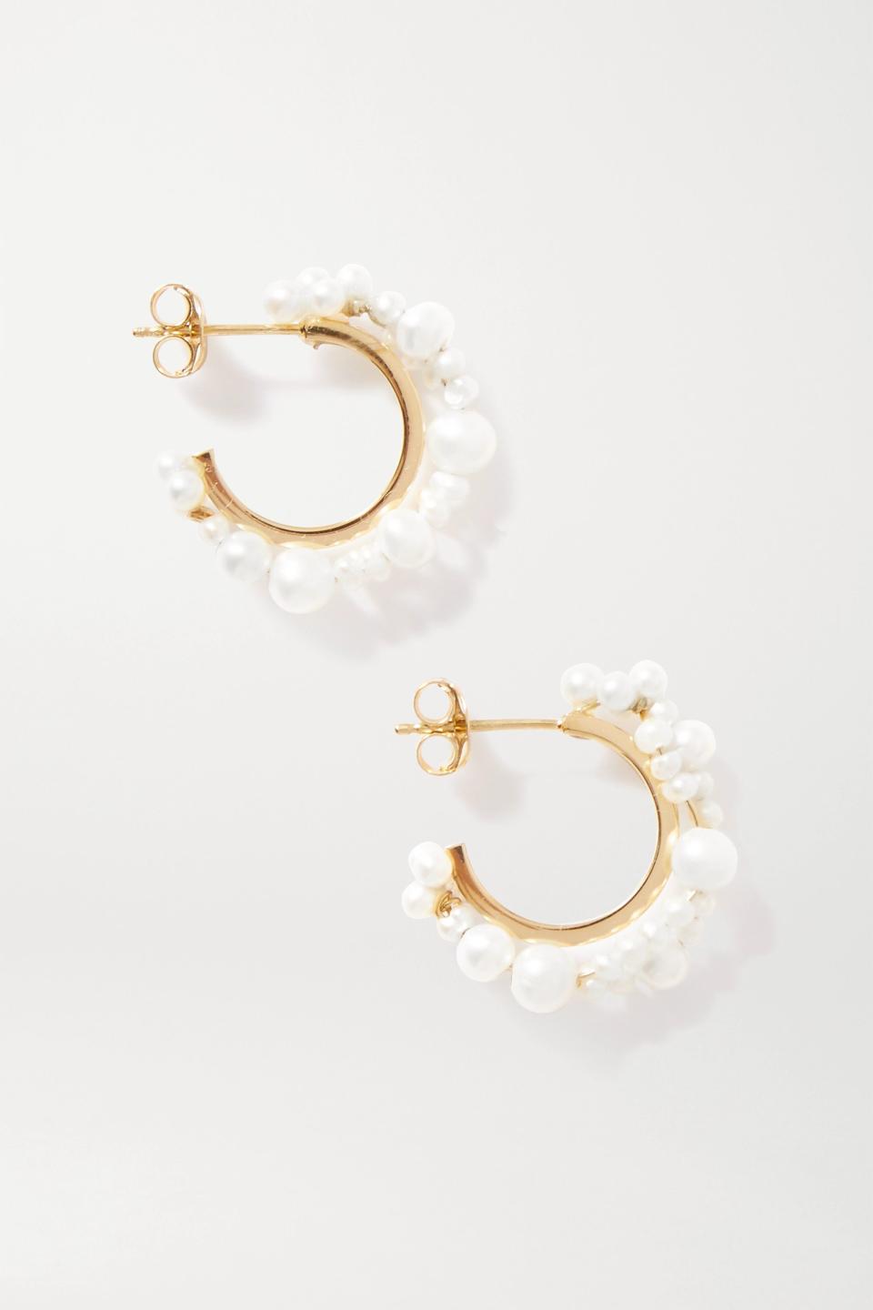 6) Stratus gold vermeil pearl earrings