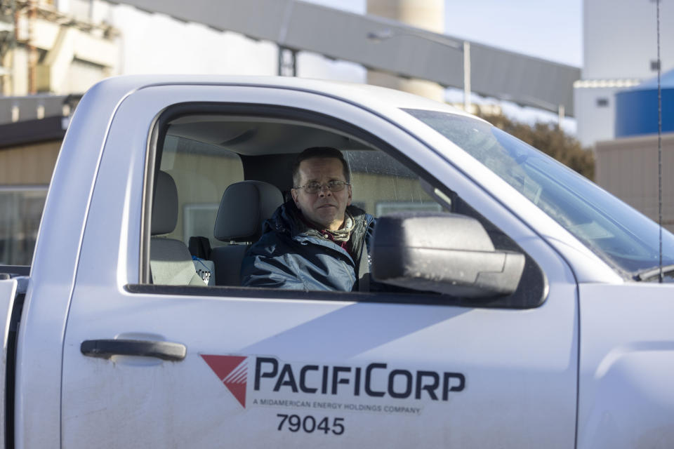 Rodger Holt, managing director of the Naughton Power Plant, poses for a photo Wednesday, Jan. 12, 2022 in Kemmerer, Wyo. (AP Photo/Natalie Behring)