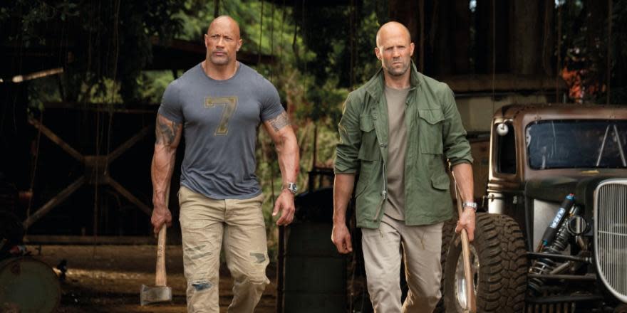 Johnson and Statham in Hobbs & Shaw (Credit: Universal)