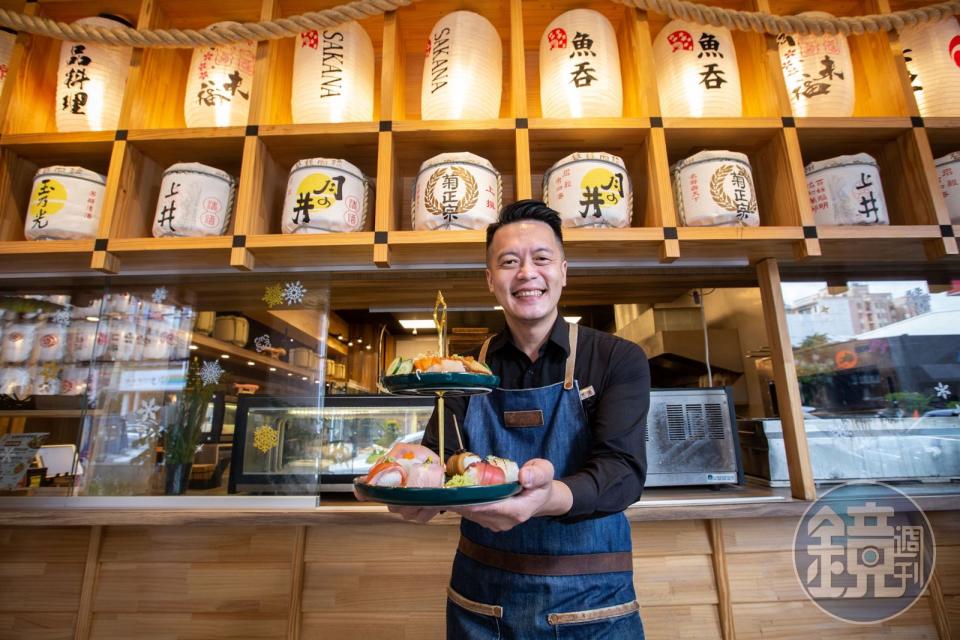 蘇思源開魚吞壽司店之前，曾是一家蔬食館老闆，不過過往的失利、教訓都成了現在開業的養分。