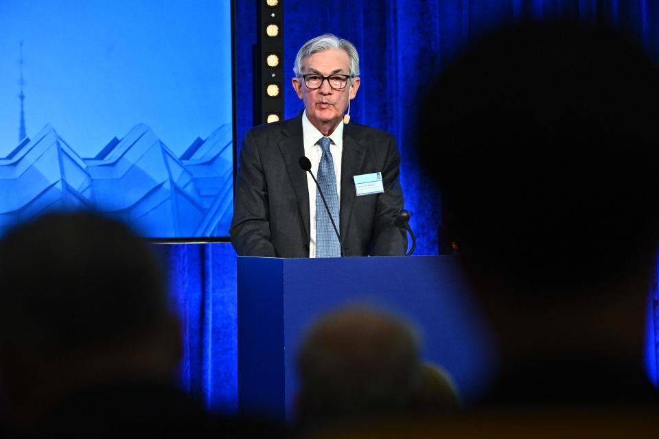 Jerome Powell, Chair of the Board of Governors of the Federal Reserve, attends a Central Bank Symposium at the Grand Hotel in Stockholm, Sweden on January 10, 2023. - Senior central bank officials and prominent academics participated in four panels that address central bank independence from various angles climate, payments, mandates and global policy coordination. - Sweden OUT (Photo by Claudio BRESCIANI / TT News Agency / AFP) / Sweden OUT (Photo by CLAUDIO BRESCIANI/TT News Agency/AFP via Getty Images)