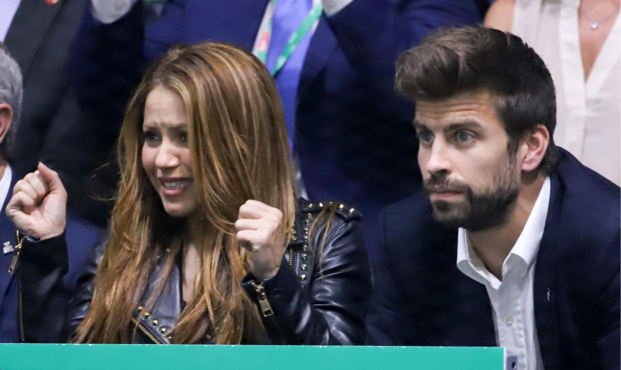MADRID, SPAIN - NOVEMBER 24: Shakira and Gerard Piqué attend Davis Cup Final at Caja Magica on November 24, 2019 in Madrid, Spain. (Photo by Europa Press Entertainment/Europa Press via Getty Images)